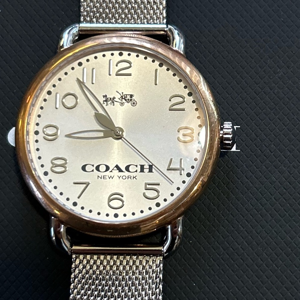 Coach Delancey Watch With 36mm Silver Face & Silver MeshBracelet.